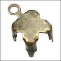 5mm crystal chain connector ANT. BRASS - 10 pcs