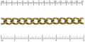 large flattened curb chain RAW BRASS ***5 METERS***