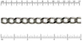large flattened curb chain RHODIUM ***5 METERS***
