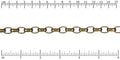 12mm Rounded Rectangle Rolo chain ANT. BRASS