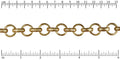 CHUNKY HAMMERED ROLO chain MATTE GOLD ***5 METERS***