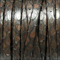 5mm flat PYTHON leather DARK BROWN - meter