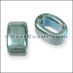 Regaliz® 15mm OVAL ceramic bead TURQUOISE:GREY - 5 pcs