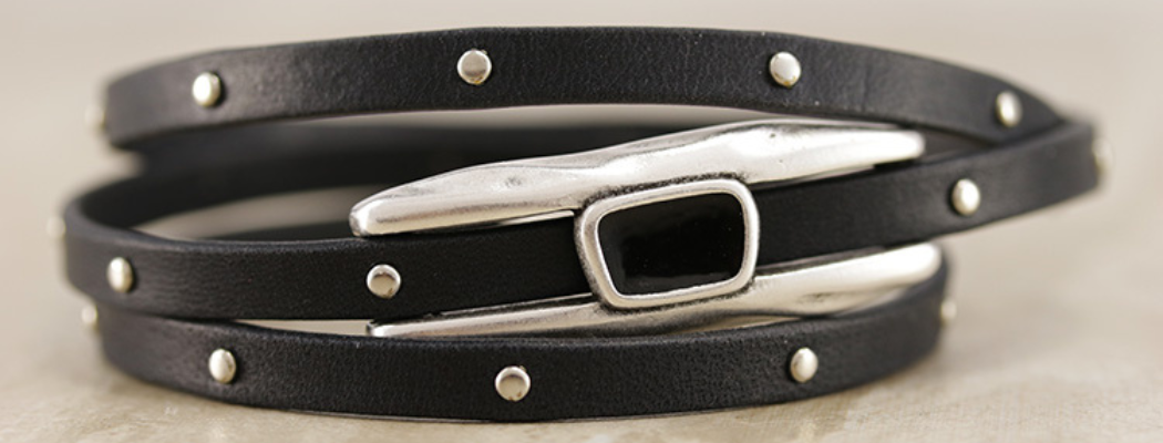 5mm Black Studded Bracelet