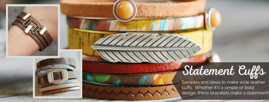 Wide Leather Cuff Bracelets
