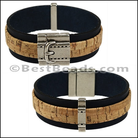 20 + 10mm flat BUCKLE magnetic clasp ANT SILVER - 5clasps