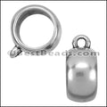 10mm round WIDE CHARM HOLDER bead ANT SILVER - 10 pcs