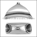 10mm round CURVED CHARM HOLDER bead ANT SILVER - 5 pcs
