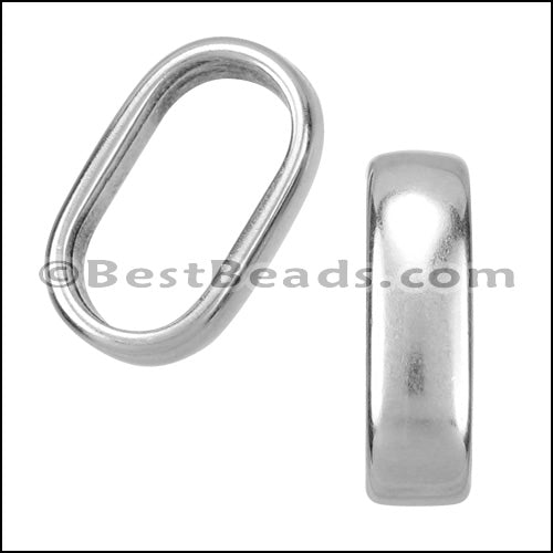 10mm round DOUBLE BAR bead ANT SILVER - 10 pcs