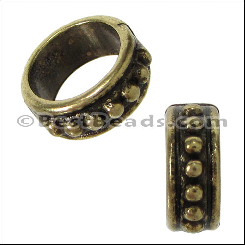 10mm round DOTS spacer ANT BRASS - 10 pcs