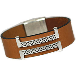 20mm flat leather TOBACCO - approx. 3 feet