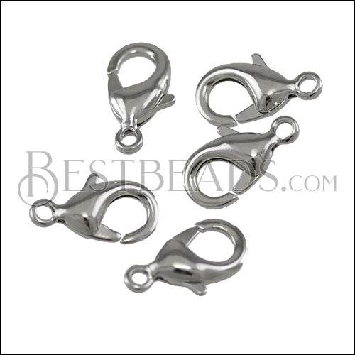 15mm x 9mm Lobster Clasp NICKEL PLATE - 100 pcs