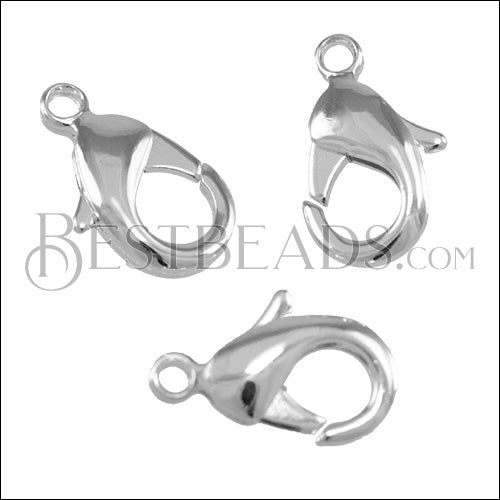 19mm x 11mm Lobster Clasp SILVER PLATE - 50 pcs