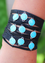 9" SHREDDED cuff BLACK - strand