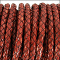 3mm round BRAIDED Euro leather WHISKEY - meter