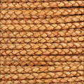 4mm round BRAIDED Euro leather NATURAL - meter