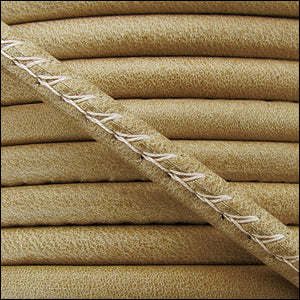 5mm round ARIZONA stitched leather SAND - meter