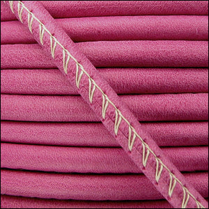 5mm round ARIZONA stitched leather FUCHSIA - meter