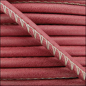 5mm round ARIZONA stitched leather RED - meter