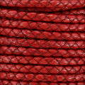 5mm round BRAIDED Euro leather DISTRESSED RED - meter