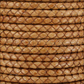 5mm round BRAIDED Euro leather CAMEL - meter