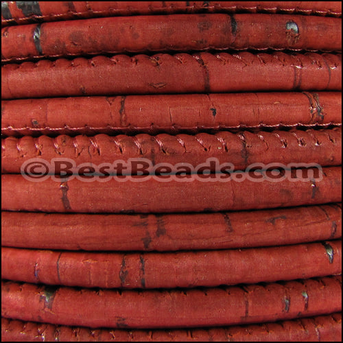 5mm round CORK DUSTY ROSE - meter