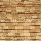 5mm round STRIPED cork NATURAL - meter