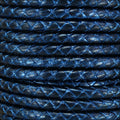 5mm round BRAIDED Euro leather METALLIC GALAXY - meter