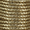5mm round BRAIDED Euro leather METALLIC ANT. GOLD - meter