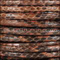 5mm Round Python leather MEDIUM BROWN - meter