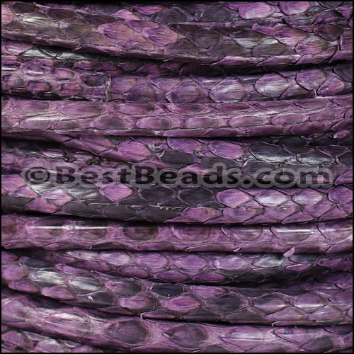 5mm Round Python leather PURPLE - meter