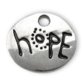 Hope charm SILVER - 6 pcs