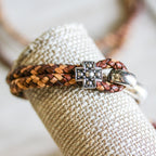 6mm flat OVAL Indian Braided - SUNSET BROWN - 1m strip