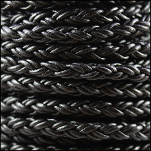 6mm Round Indian Braided Bolo NAT BLACK - 10m Spool