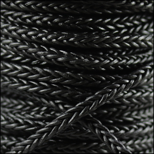 5mm Round Indian Braided Sqaure NAT BLACK - 10m Spool