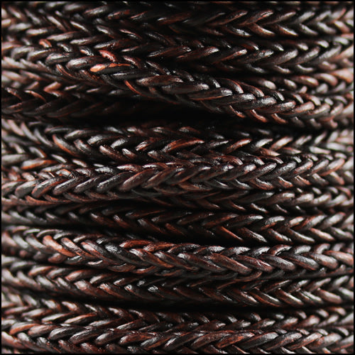 5mm Round Indian Braided Sqaure NAT ANT BROWN - 10m Spool