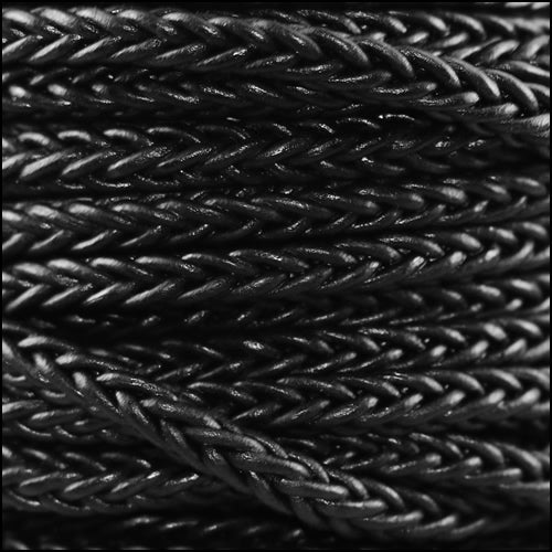 6mm Round Indian Braided Sqaure NAT BLACK - 10m Spool
