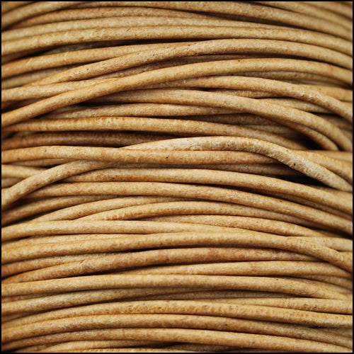 0.5mm round Indian leather - natural dye - 25m SPOOL