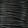 0.5mm round Indian leather - shiny black natural dye - 25m SPOOL