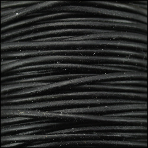 1mm round Indian leather - black natural dye - 25m SPOOL