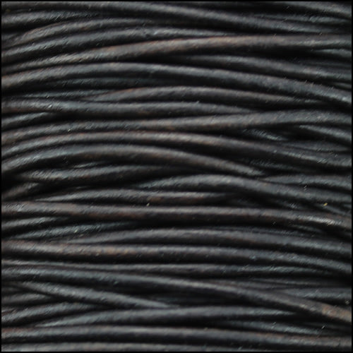0.5mm round Indian leather - dark brown natural dye - 25m SPOOL