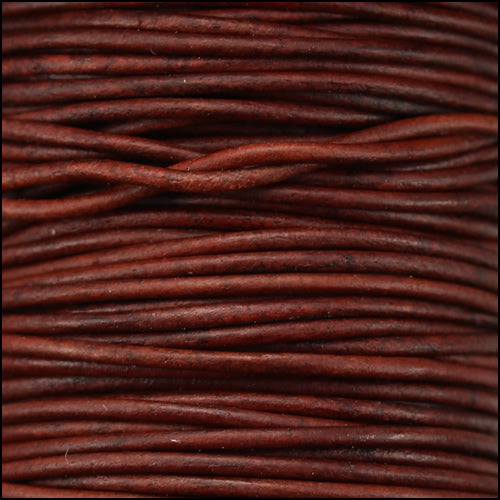 0.5mm round Indian leather - turkey red natural dye - 25m SPOOL