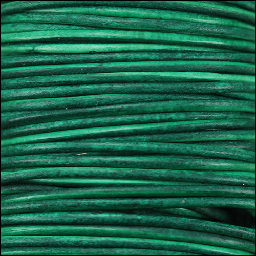 0.5mm round Indian leather - turquoise natural dye - 25m SPOOL