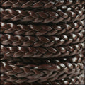 5mm Flat Indian Braided Leather DARK BROWN - 10m SPOOL