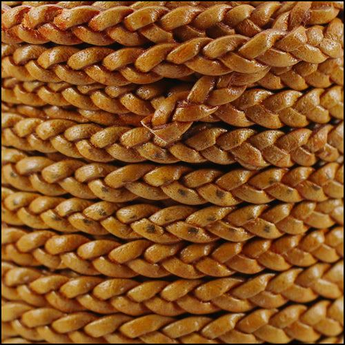 5mm Flat Indian Braided Leather NAT MED BROWN - 10m SPOOL