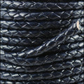 3mm Round Indian Braided Leather NAVY - 10m SPOOL