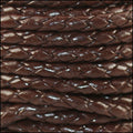 4mm Round Indian Braided Leather DARK BROWN - 10m SPOOL