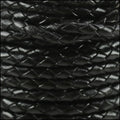 4mm Round Indian Braided Leather BLACK - 10m SPOOL
