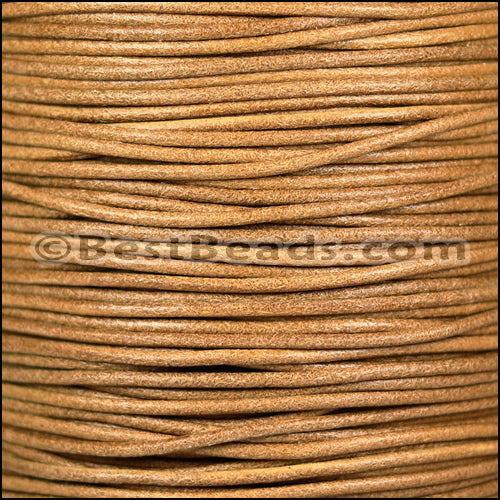 2mm Round Italian Leather NATURAL - 10m SPOOL