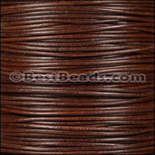 2mm Round Italian Leather MOCHA - 10m SPOOL